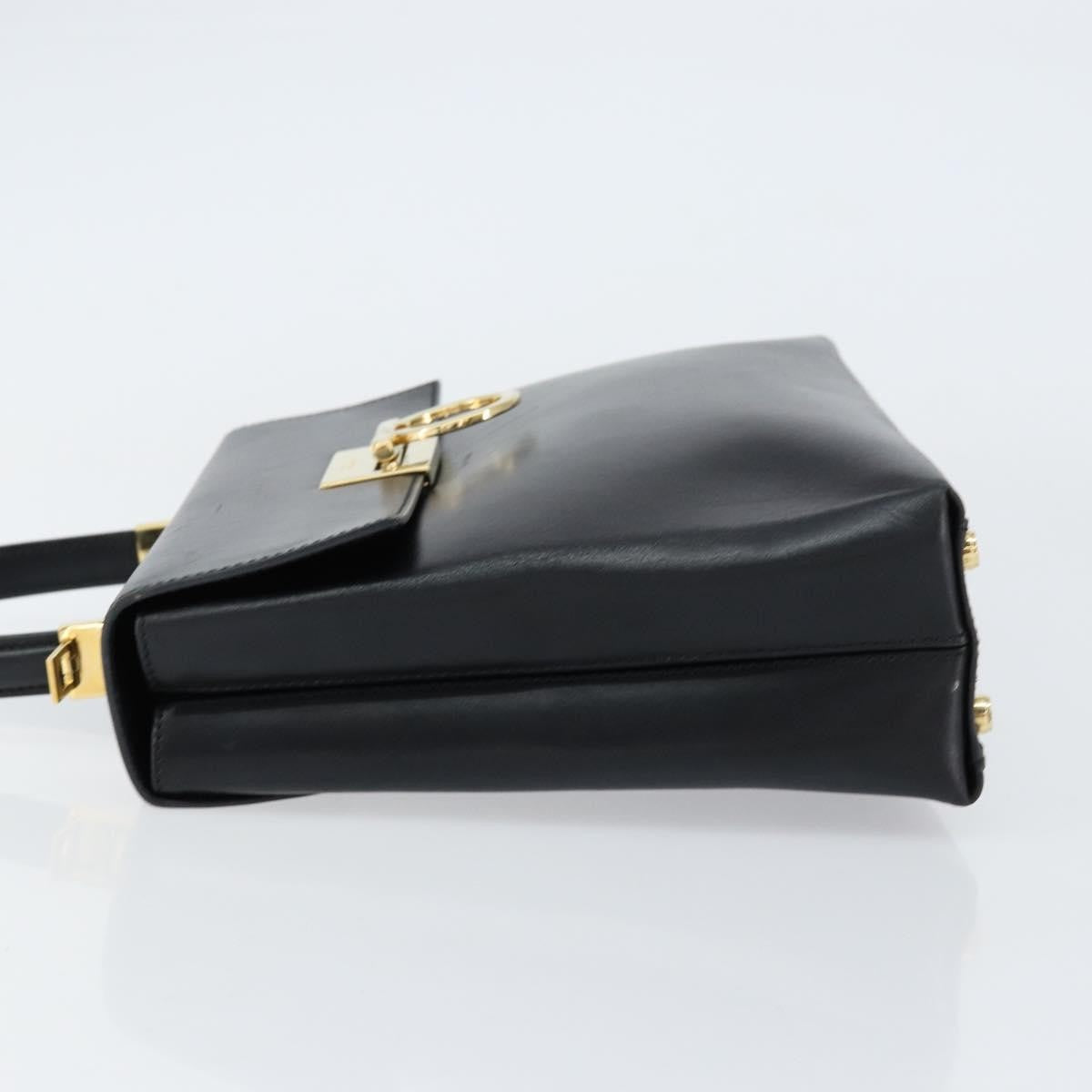 Salvatore Ferragamo Convertible Top Handle Bag Leather, BLACK, LEATHER, Handbag