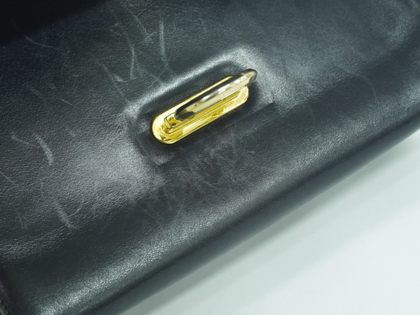 Salvatore Ferragamo Gancini Shoulder Bag Leather, NAVY, LEATHER, Shoulder bag