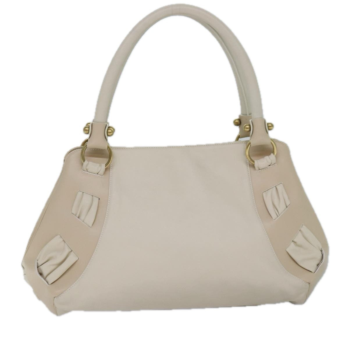 Salvatore Ferragamo Gancini Shoulder Bag Leather, BEIGE, LEATHER, Shoulder bag