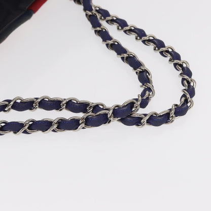 Chanel Mariniere Chain Tote Striped Canvas, NAVY, CANVAS, Tote bag