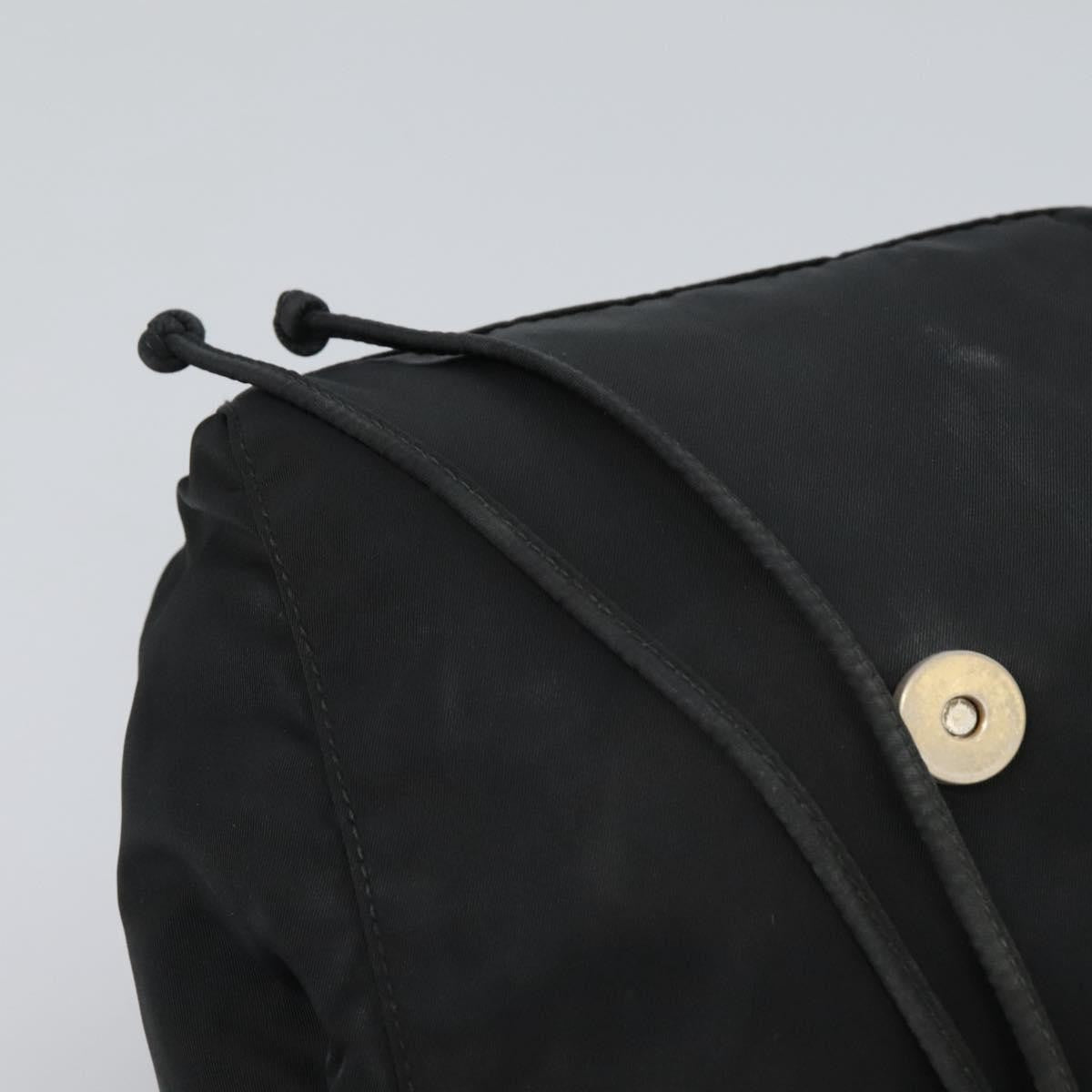 Prada Flap Drawstring Backpack Tessuto, BLACK, NYLON, Backpack