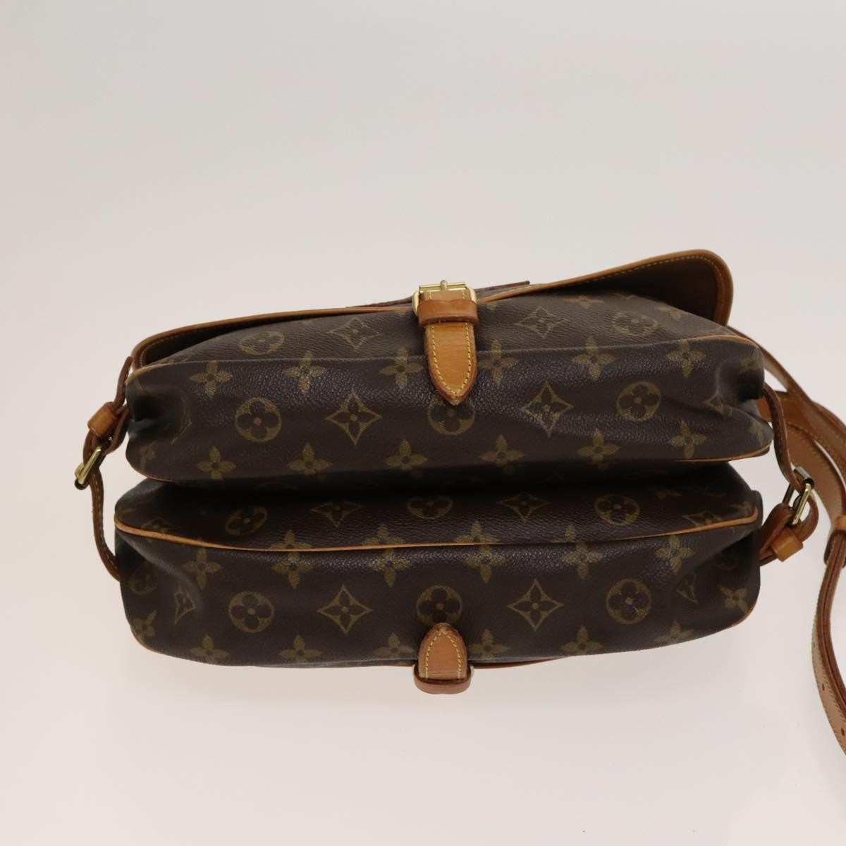 Louis Vuitton Saumur Handbag Monogram Canvas, BROWN, CANVAS, Shoulder bag
