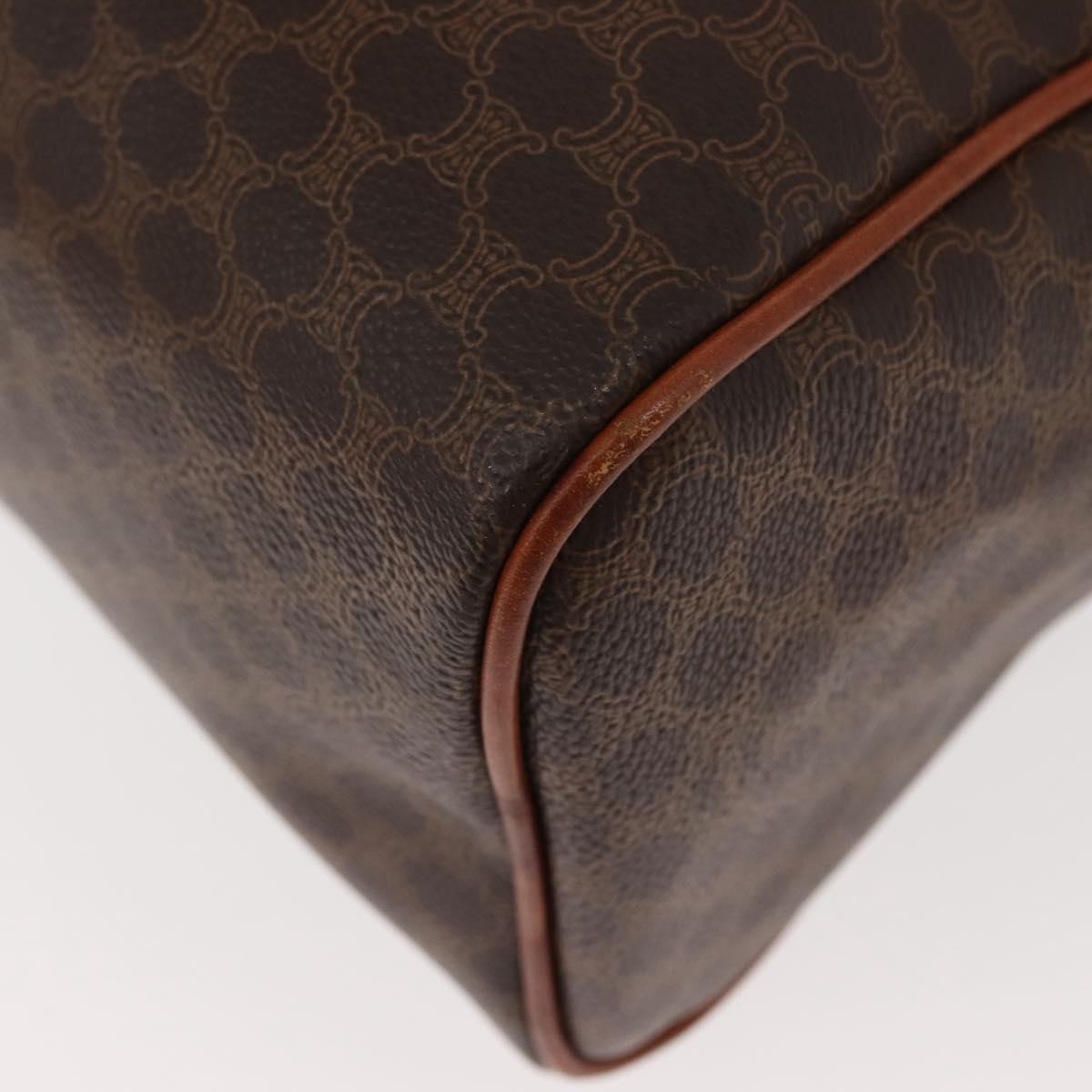 Celine Vintage Macadam Handbag Canvas and Leather, BROWN, CANVAS, Handbag