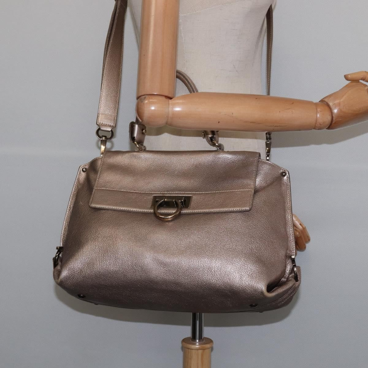 Salvatore Ferragamo Sofia Satchel Leather, BEIGE, LEATHER, Handbag
