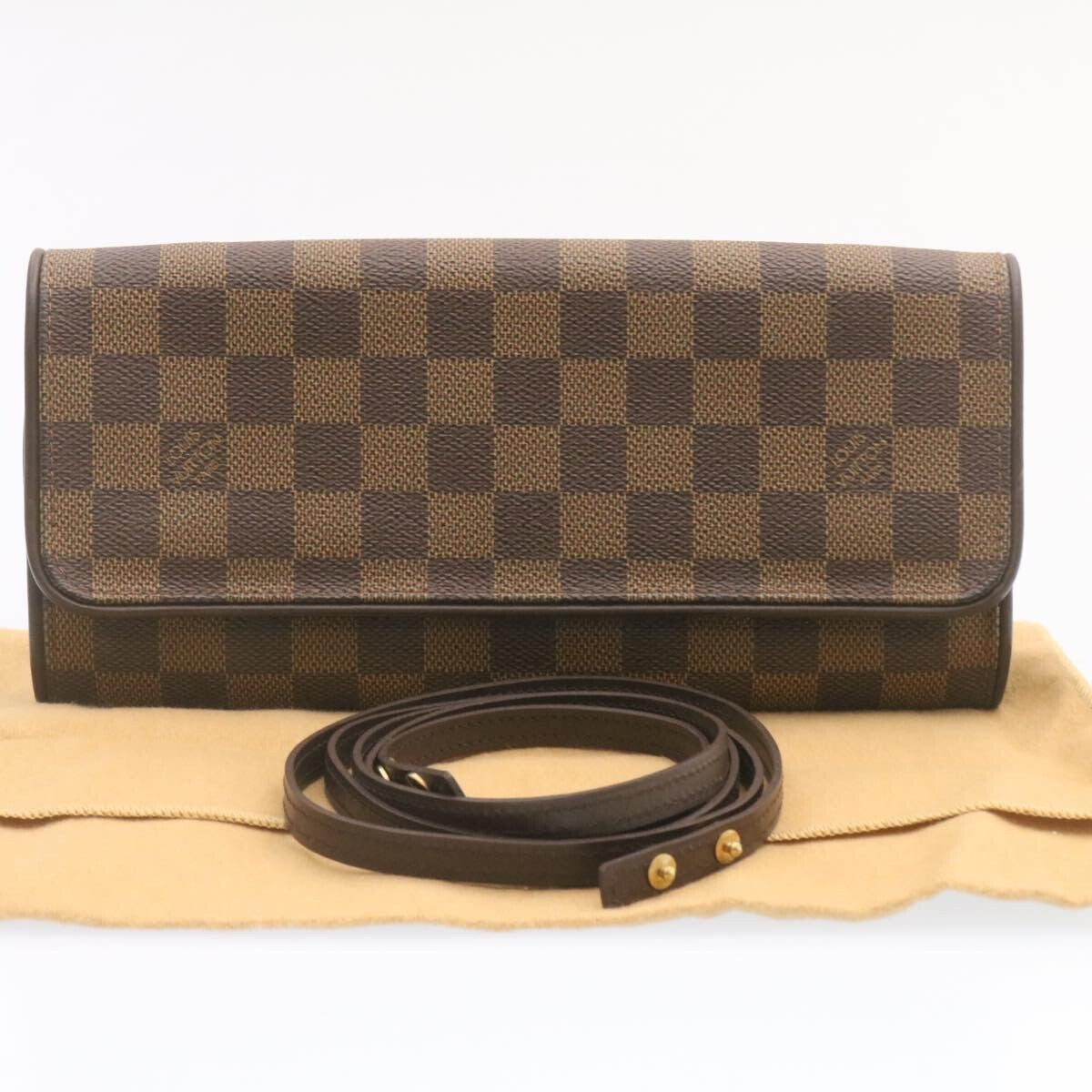 Louis Vuitton Twin Handbag Damier, BROWN, CANVAS, Handbag