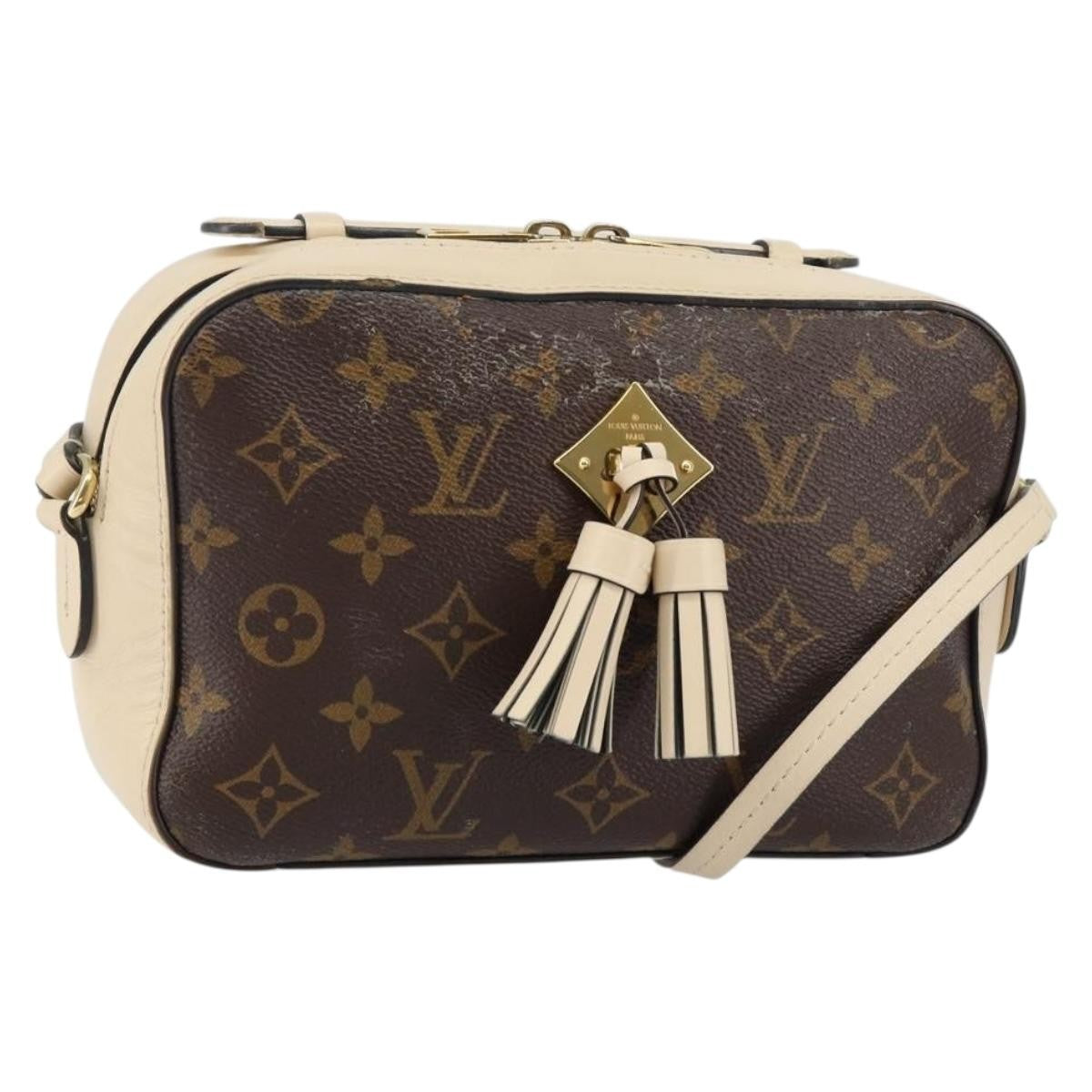 Louis Vuitton Saintonge Handbag Monogram Canvas with Leather, BROWN, CANVAS, Handbag