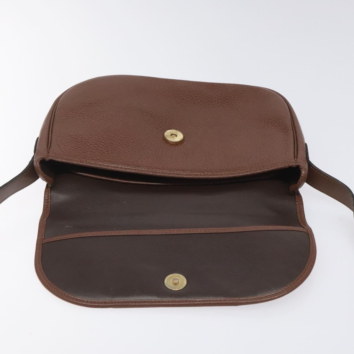Christian Dior Vintage Shoulder Bag Leather, BROWN, LEATHER, Shoulder bag