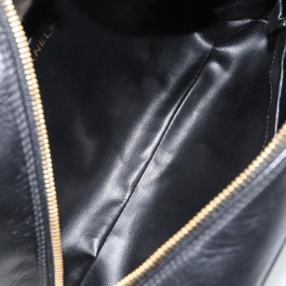 Chanel Vintage Toiletry Pouch Leather, Black, Leather, Clutch