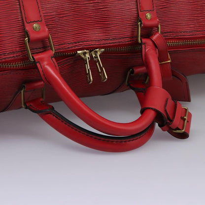 Louis Vuitton Keepall Bag Epi Leather, RED, LEATHER, Travel bag