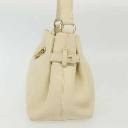 Salvatore Ferragamo Gancini Shoulder Bag Leather, WHITE, LEATHER, Shoulder bag
