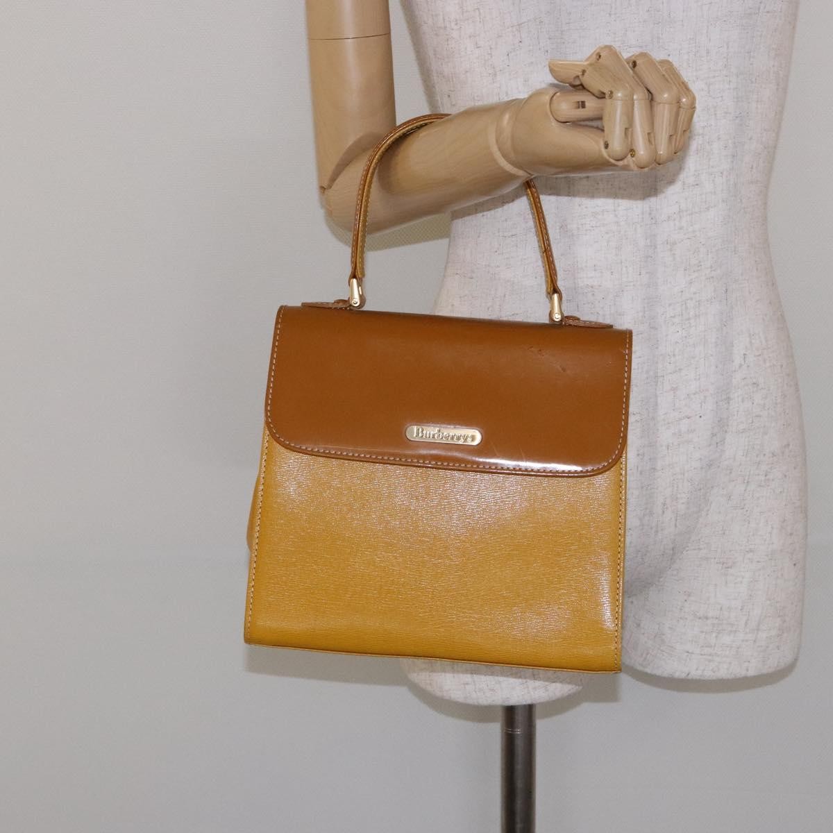 Burberry Vintage Handbag Leather, YELLOW, LEATHER, Handbag