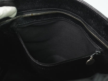 Chanel Medallion Tote Quilted Caviar, BLACK, LEATHER, Tote bag