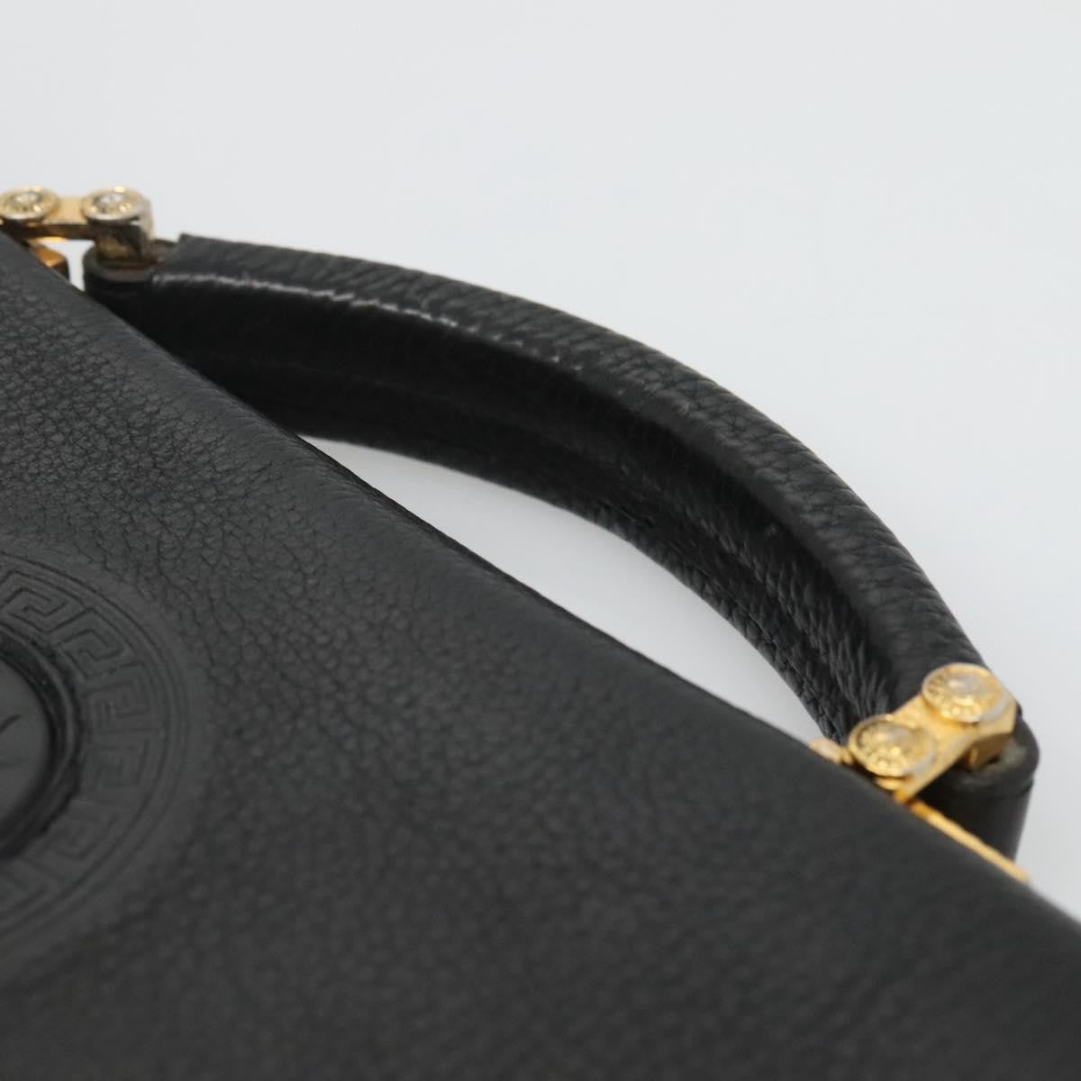 Versace Vintage Sun handbag Leather, BLACK, LEATHER, Handbag