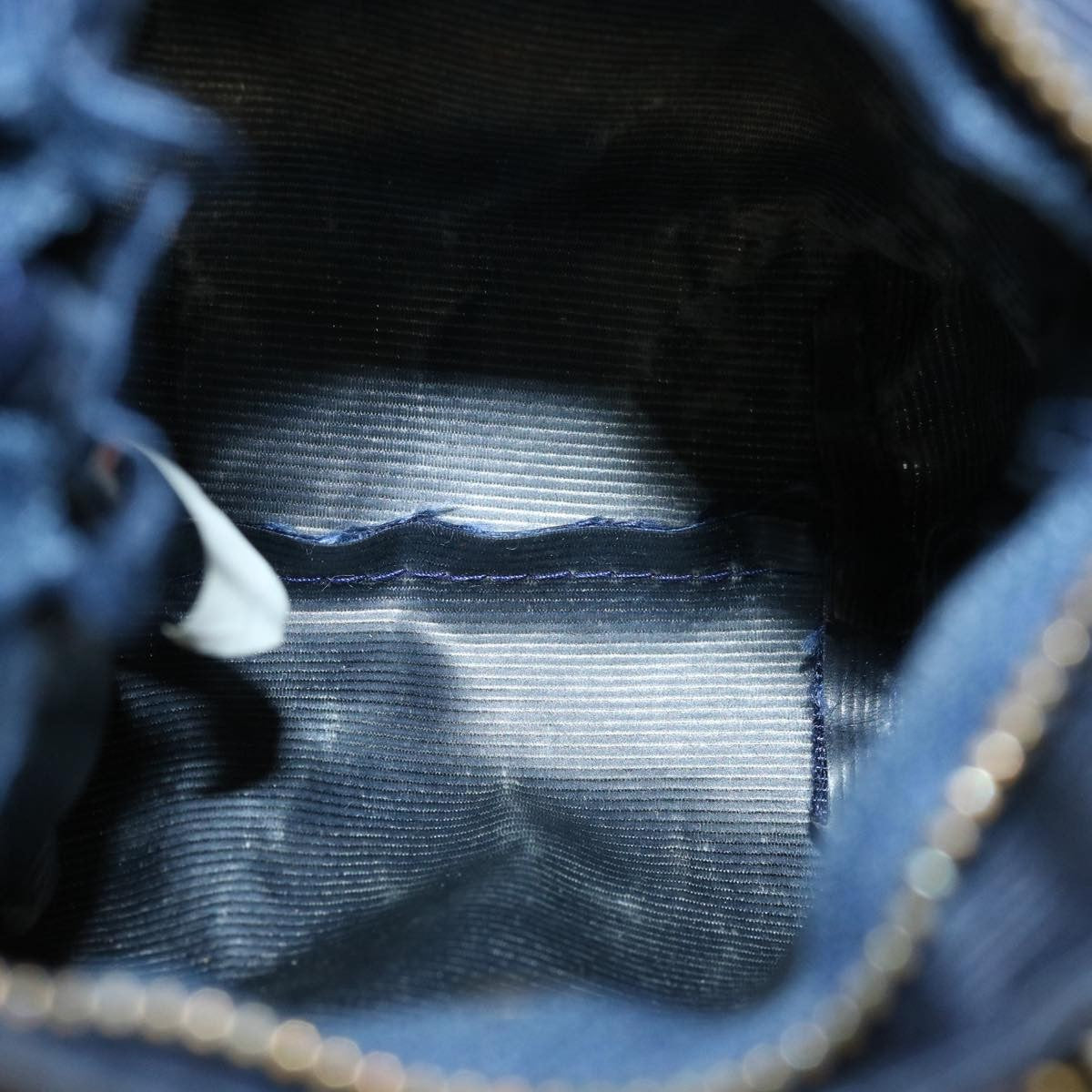 Celine Circle Logo Pouch Nylon, NAVY, CANVAS, Clutche & pouche
