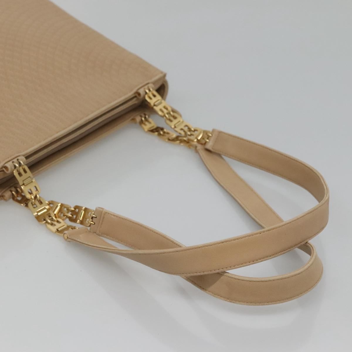 Bally Vintage Chain Shoulder Bag Quilted Leather, BEIGE, LEATHER, Shoulder bag