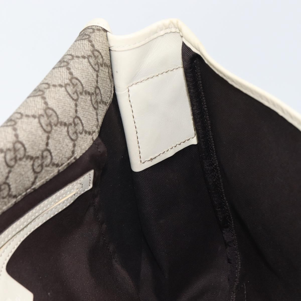 Gucci Double Buckle Flap Messenger Bag GG Coated Canvas with Leather, BEIGE, PVC, Shoulder bag