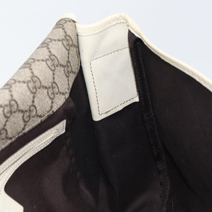 Gucci Double Buckle Flap Messenger Bag GG Coated Canvas with Leather, BEIGE, PVC, Shoulder bag