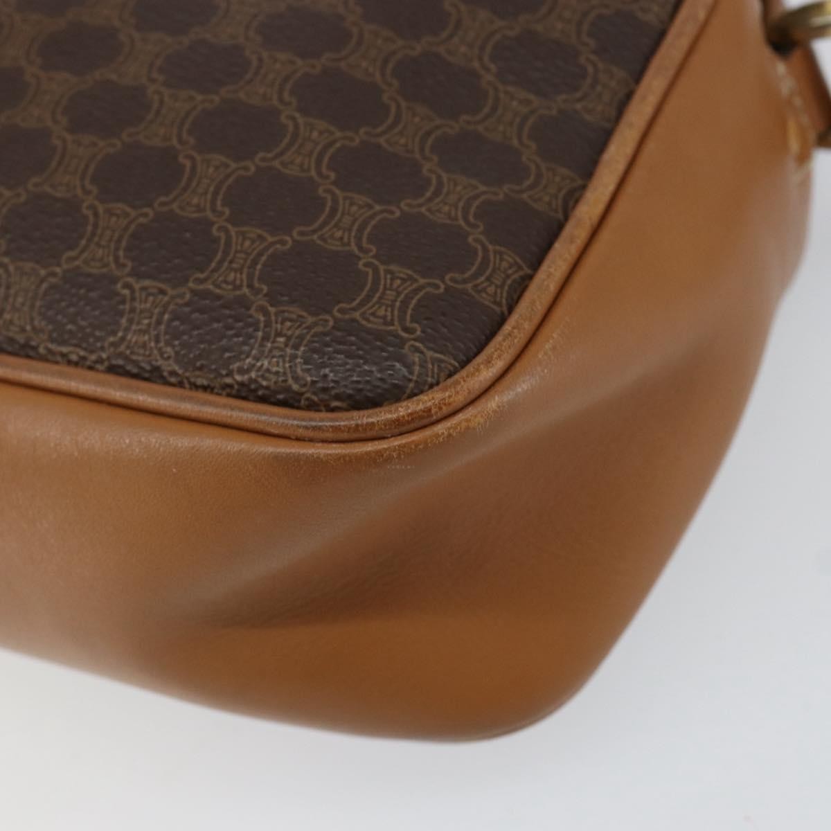 Celine Vintage Macadam Shoulder Bag Canvas and Leather, BROWN, CANVAS, Shoulder bag