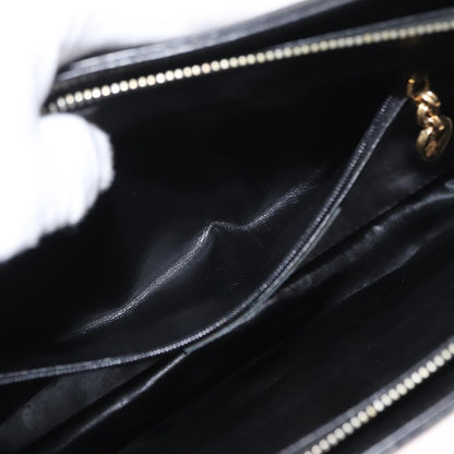 Salvatore Ferragamo Gancini Shoulder Bag Leather, BLACK, LEATHER, Shoulder bag