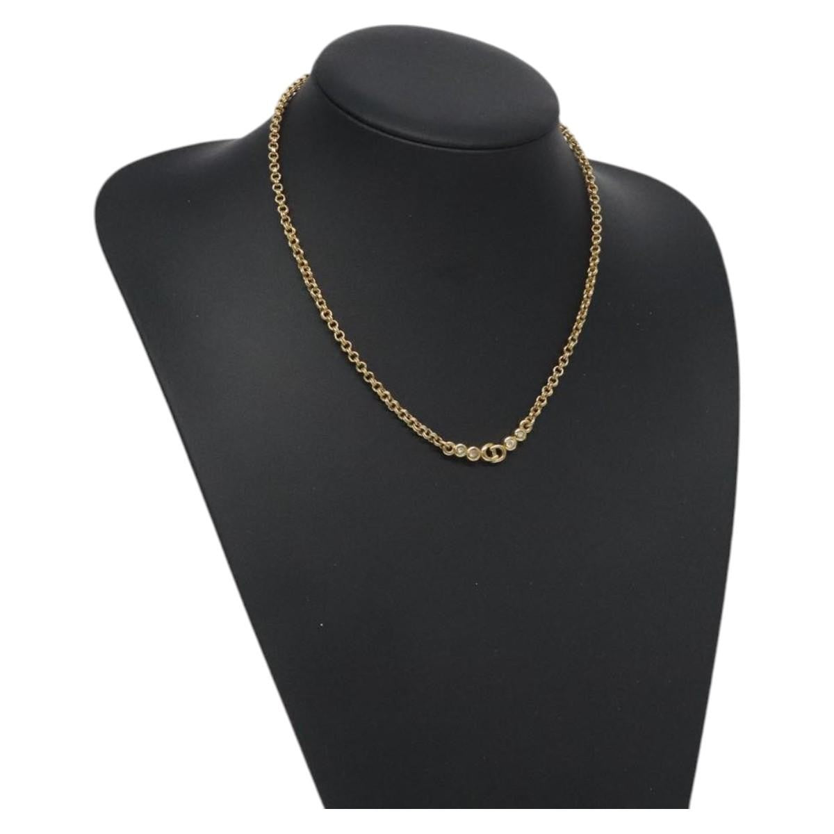 Christian Dior CD Pendant Necklace Gold-plated, GOLD, METAL, Necklace