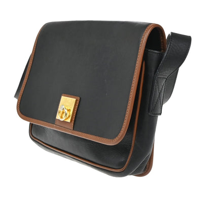 Celine Vintage Shoulder Bag Leather, Black, Leather, Shoulder Bag