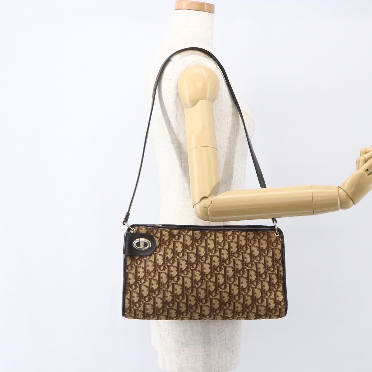 Christian Dior Vintage CD trotter Shoulder bag Canvas, BEIGE, CANVAS, Shoulder bag