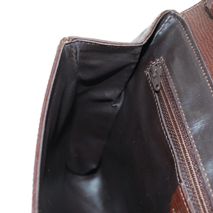 Celine Circle Logo Shoulder Bag Leather, BROWN, LEATHER, Shoulder bag