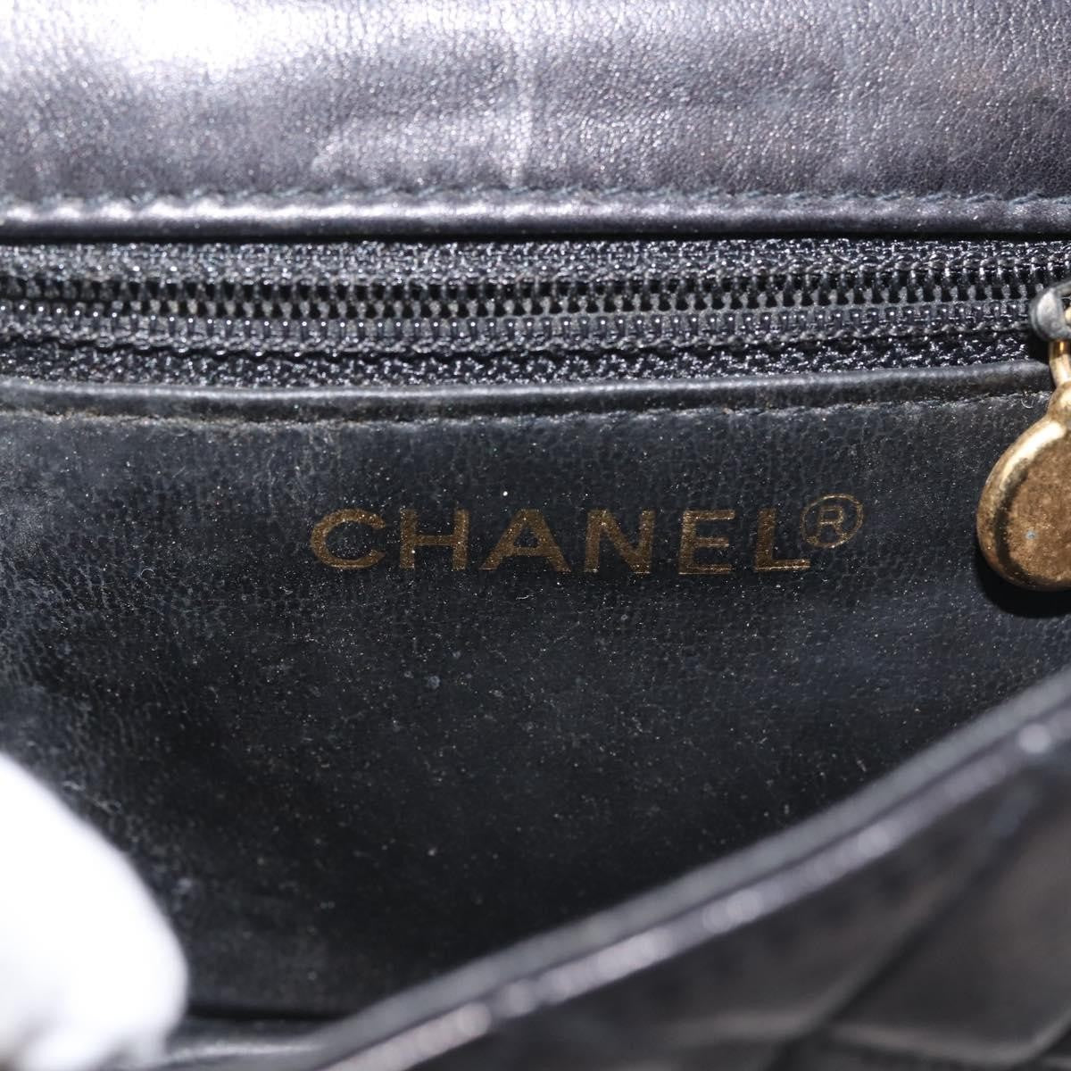 Chanel Vintage Flap Belt Bag Quilted Leather, BLACK, LEATHER, Clutche & pouche