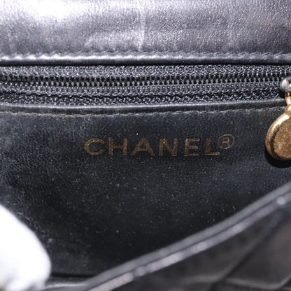 Chanel Vintage Flap Belt Bag Quilted Leather, BLACK, LEATHER, Clutche & pouche