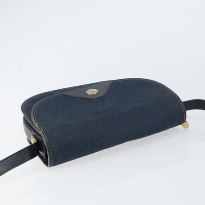 Christian Dior Vintage Honeycomb Shoulder Bag Canvas, NAVY, CANVAS, Shoulder bag