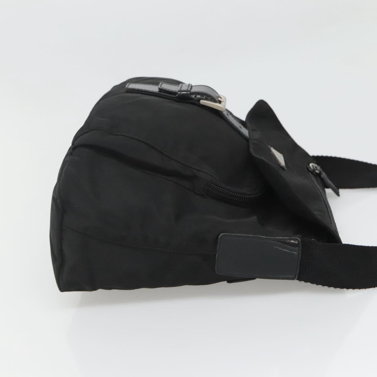 Prada Buckle Messenger Bag Tessuto, BLACK, NYLON, Shoulder bag