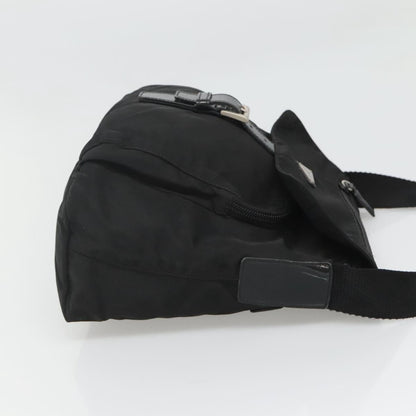 Prada Buckle Messenger Bag Tessuto, BLACK, NYLON, Shoulder bag