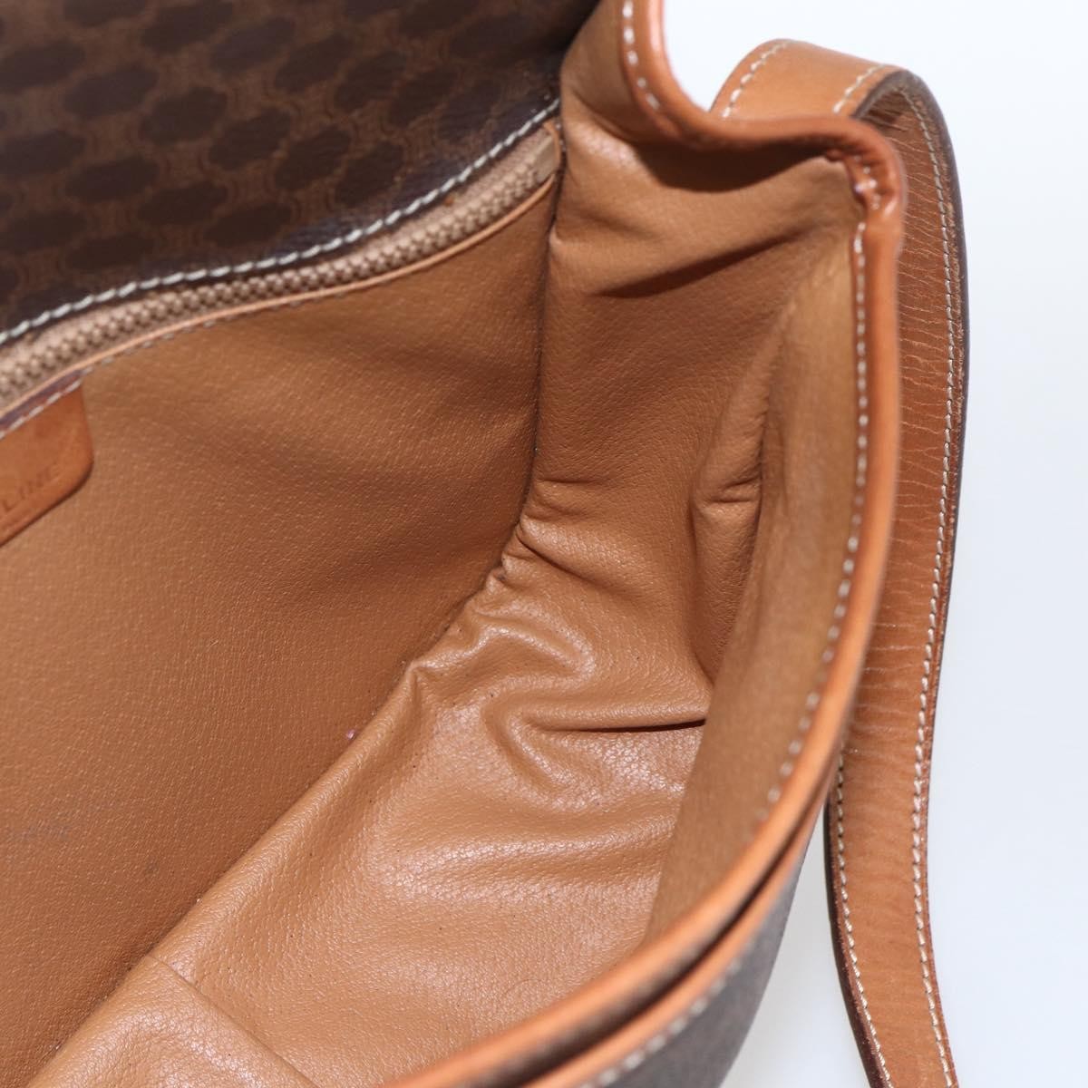 Celine Macadam Shoulder Bag PVC Leather, BROWN, PVC, Shoulder bag