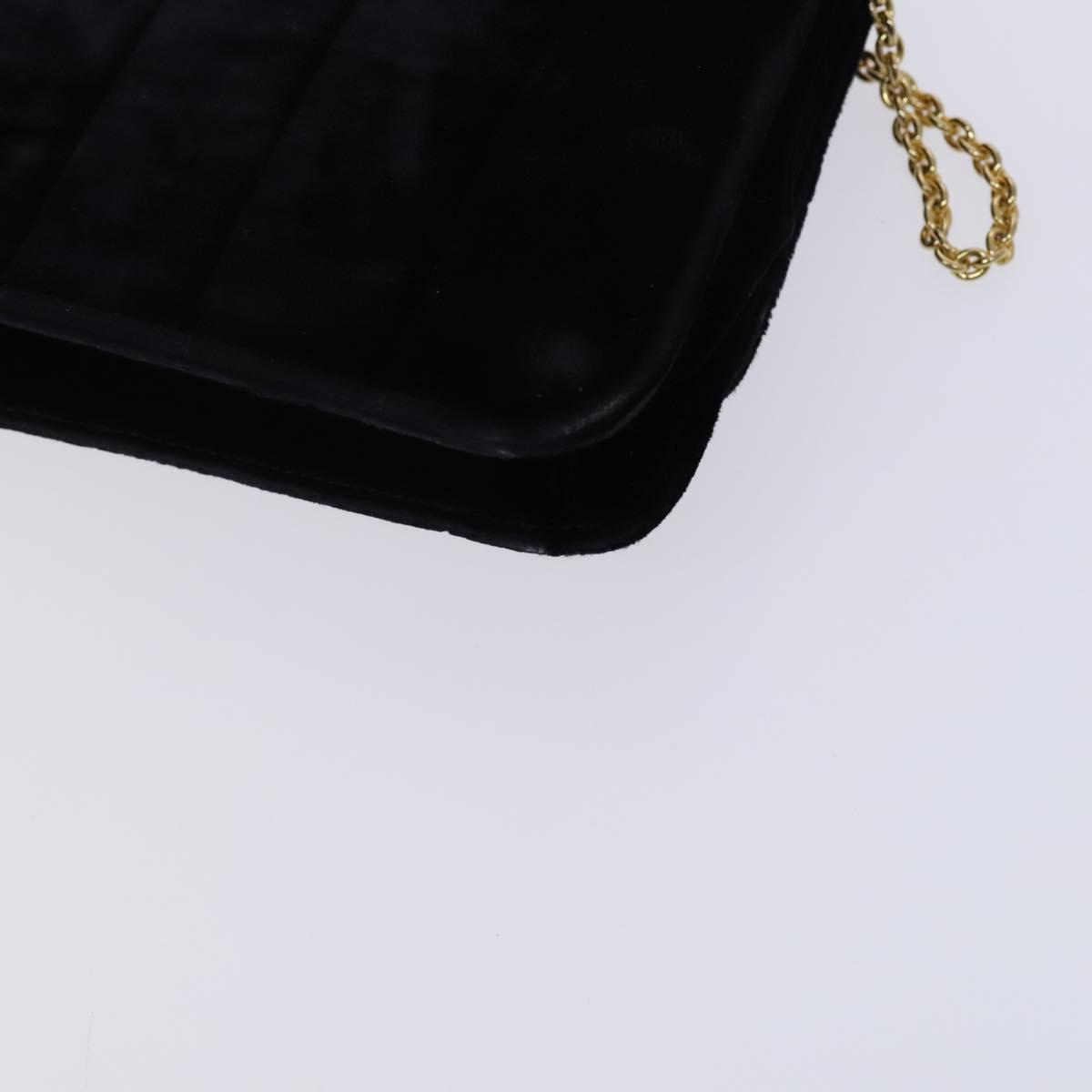 Chanel Wallet on Chain Quilted Velvet, BLACK, VELVET, Shoulder bag
