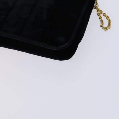 Chanel Wallet on Chain Quilted Velvet, BLACK, VELVET, Shoulder bag