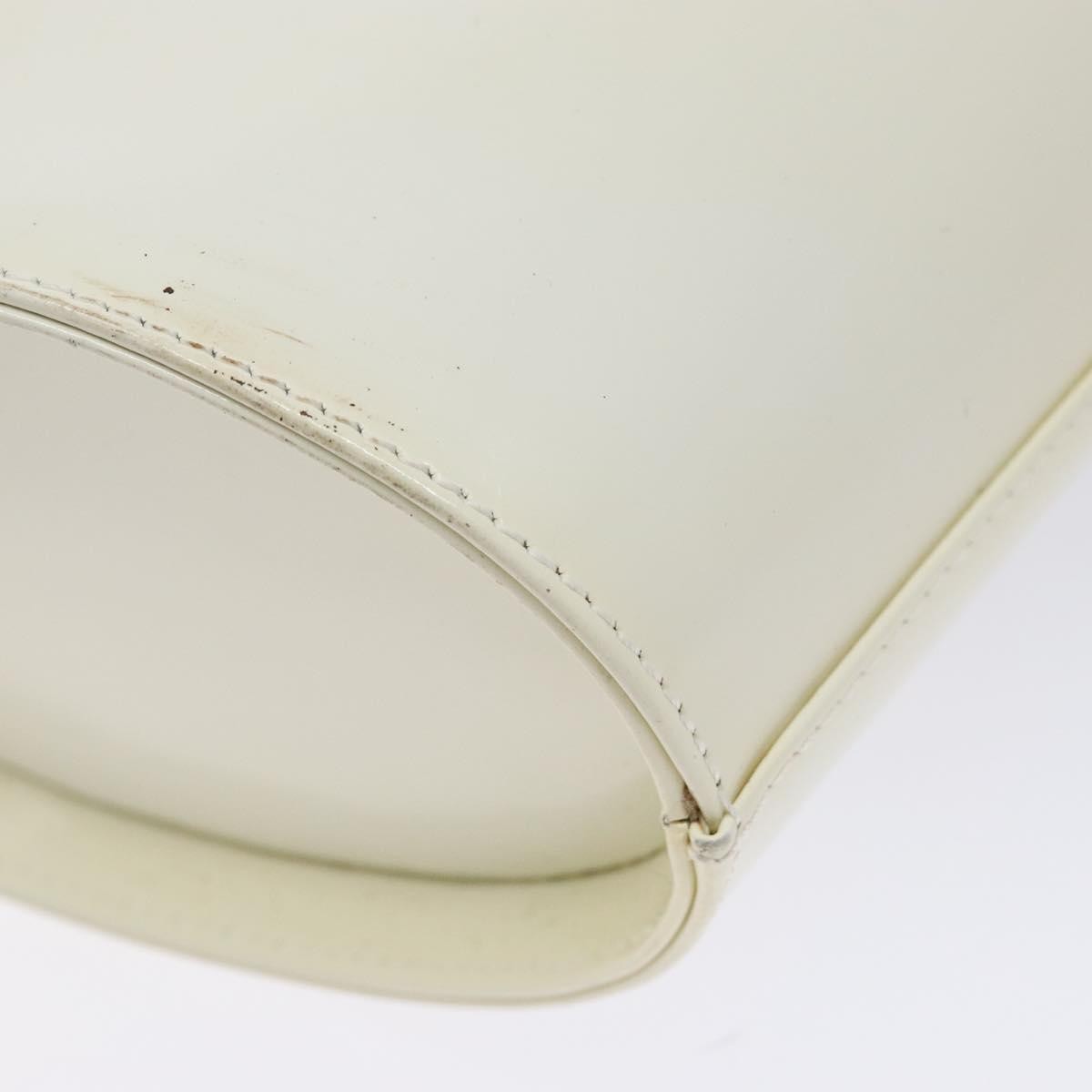 Salvatore Ferragamo Vara Bow Top Handle Bucket Bag Patent Leather, WHITE, PATENT_LEATHER, Handbag