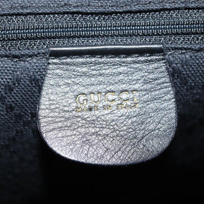 Gucci Vintage Bamboo Backpack Leather, Black, Leather, Backpack