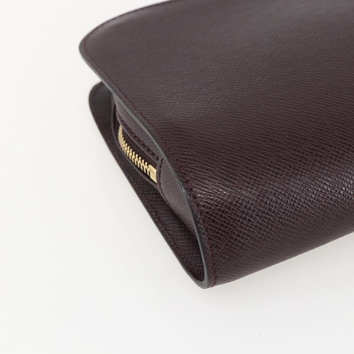 Louis Vuitton Pochette Baikal Clutch Taiga Leather, BROWN, LEATHER, Clutche & pouche