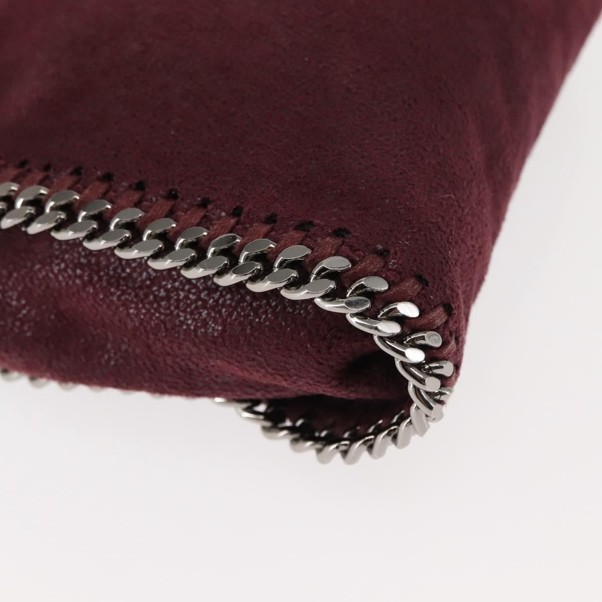 Stella McCartney Falabella Fold Over Crossbody Bag Shaggy Deer, Burgundy, Polyester, Shoulder Bag