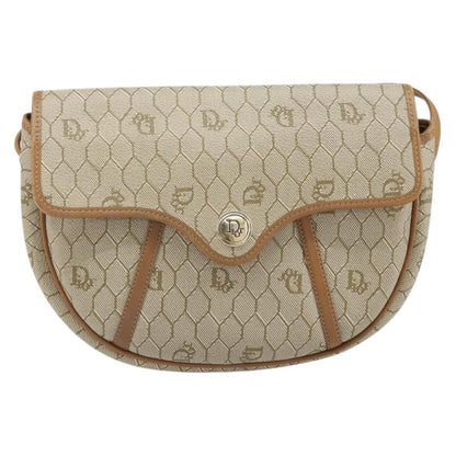 Christian Dior Vintage Honeycomb Shoulder Bag Canvas, Beige, Canvas, Shoulder Bag
