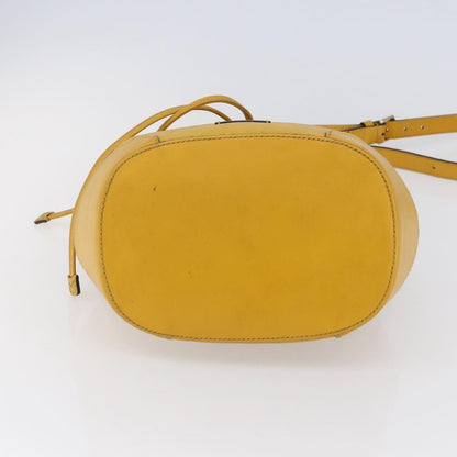 Gucci Bright Bucket Bag Diamante Leather, YELLOW, LEATHER, Shoulder bag