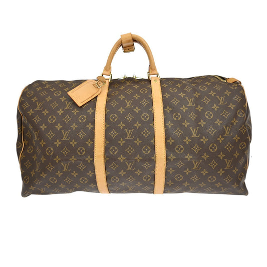 Louis Vuitton Keepall Bag Monogram Canvas, BROWN, CANVAS, Travel bag