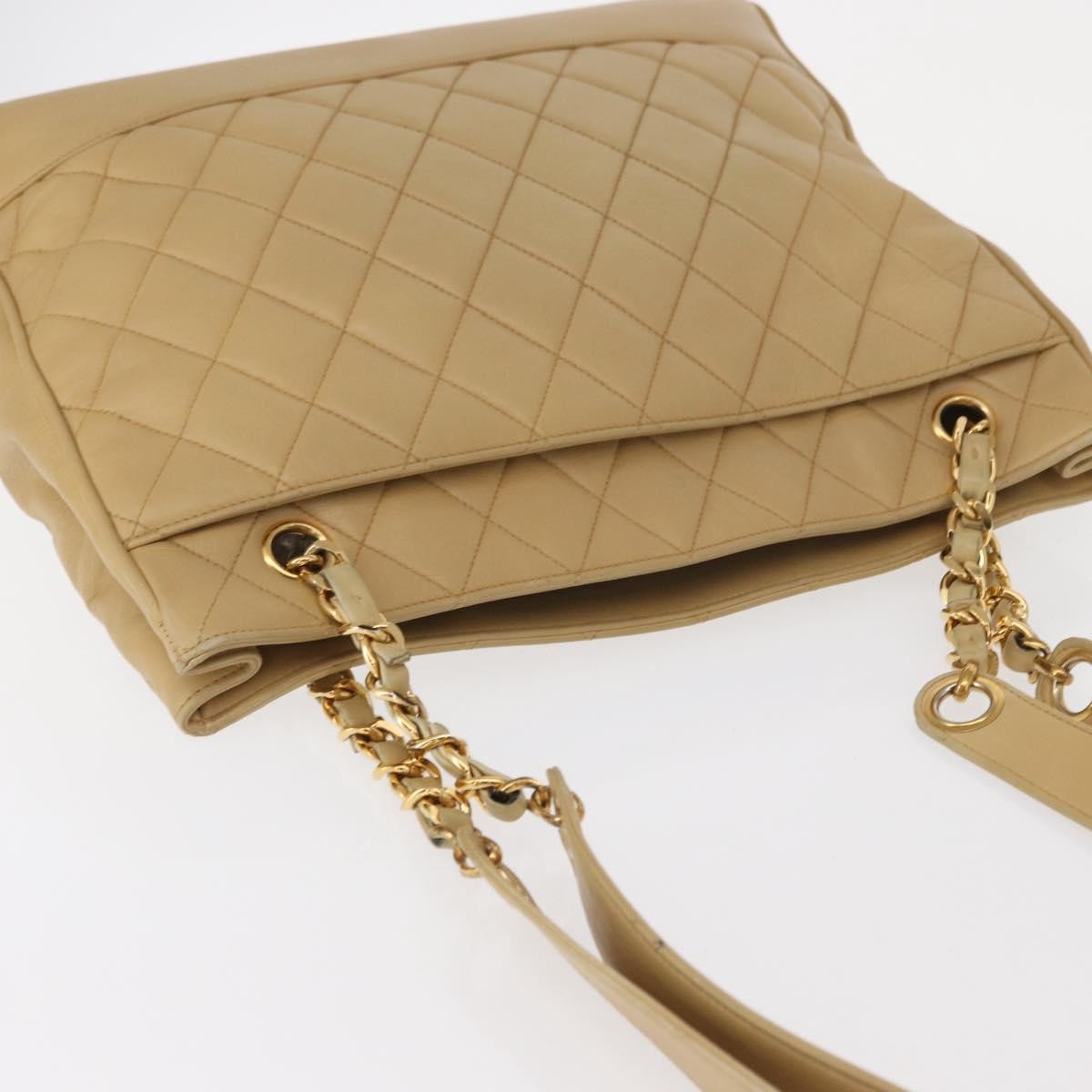 Chanel Expandable Zip Around Tote Quilted Leather, BEIGE, LEATHER, Shoulder bag