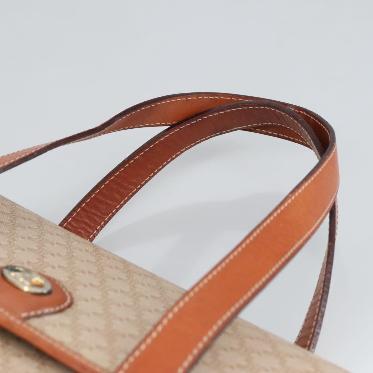 Celine Vintage Macadam Handbag Macadam, BEIGE, PVC,CANVAS, Handbag