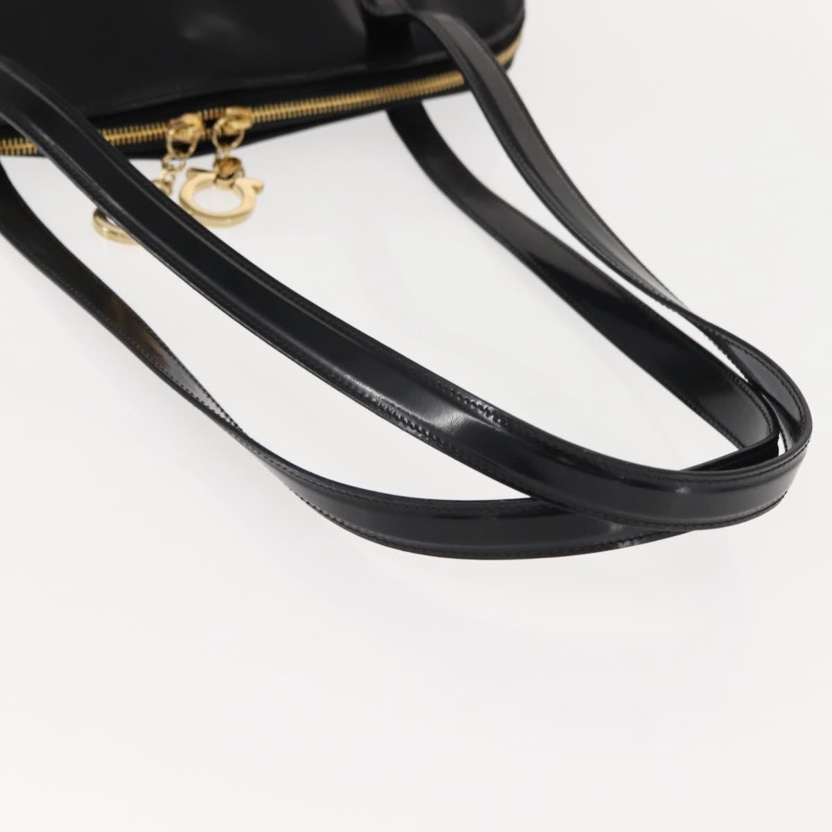 Salvatore Ferragamo Gancini Tote Patent leather, BLACK, PATENT_LEATHER, Tote bag