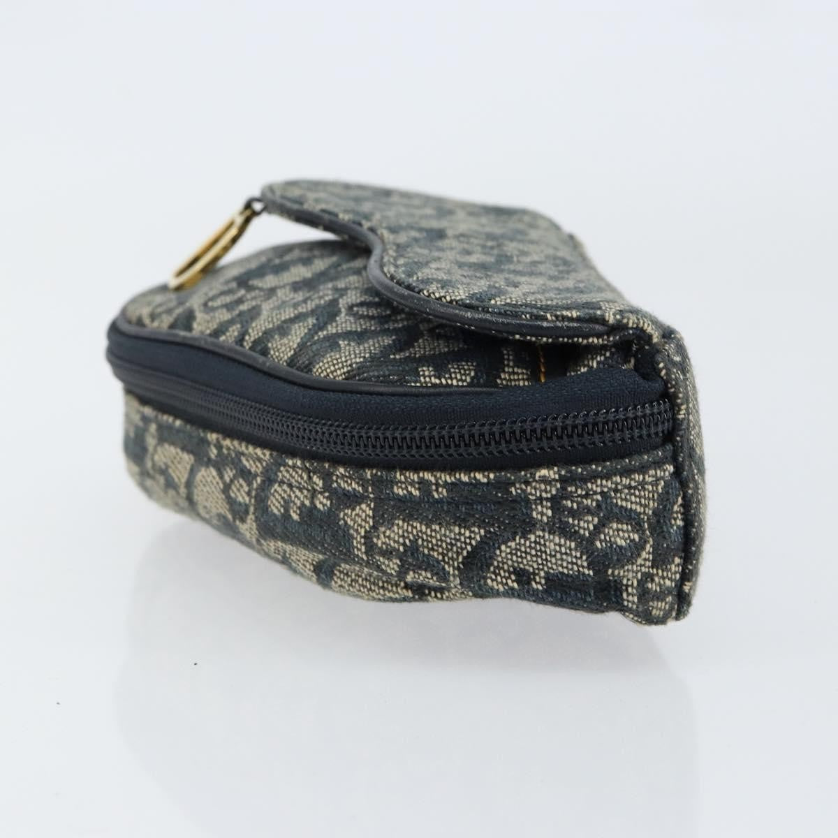 Christian Dior Vintage Saddle Coin Purse Diorissimo Canvas, BLUE, CANVAS, Clutche & pouche