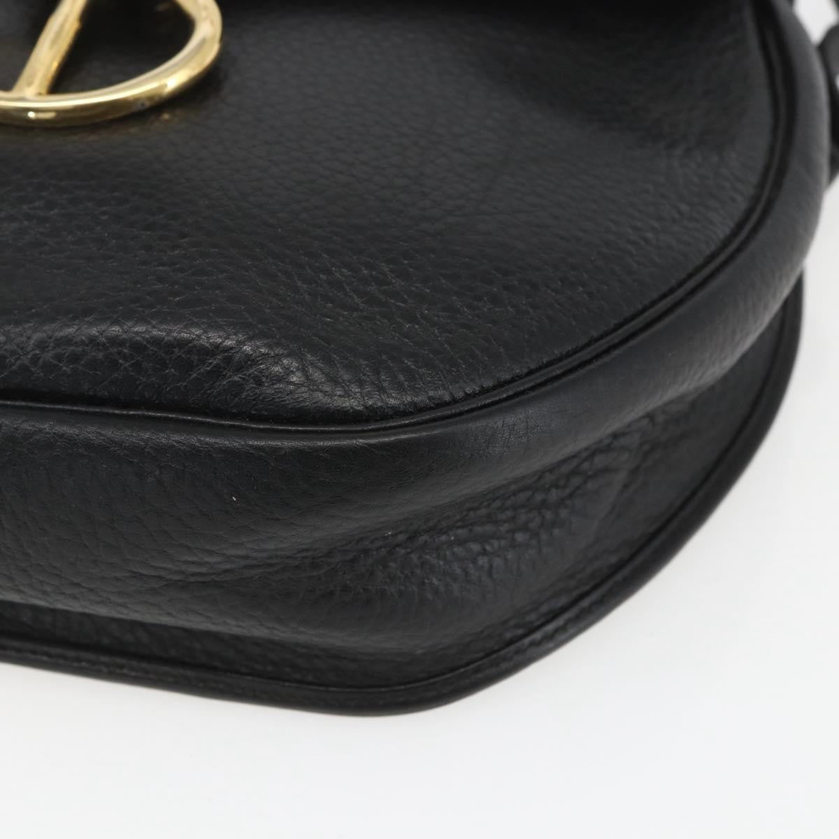 Christian Dior Vintage CD Flap Shoulder Bag Leather, BLACK, LEATHER, Shoulder bag