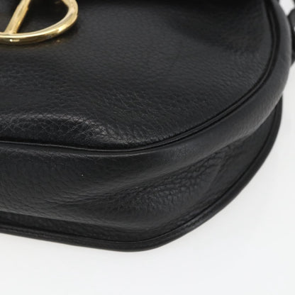 Christian Dior Vintage CD Flap Shoulder Bag Leather, BLACK, LEATHER, Shoulder bag