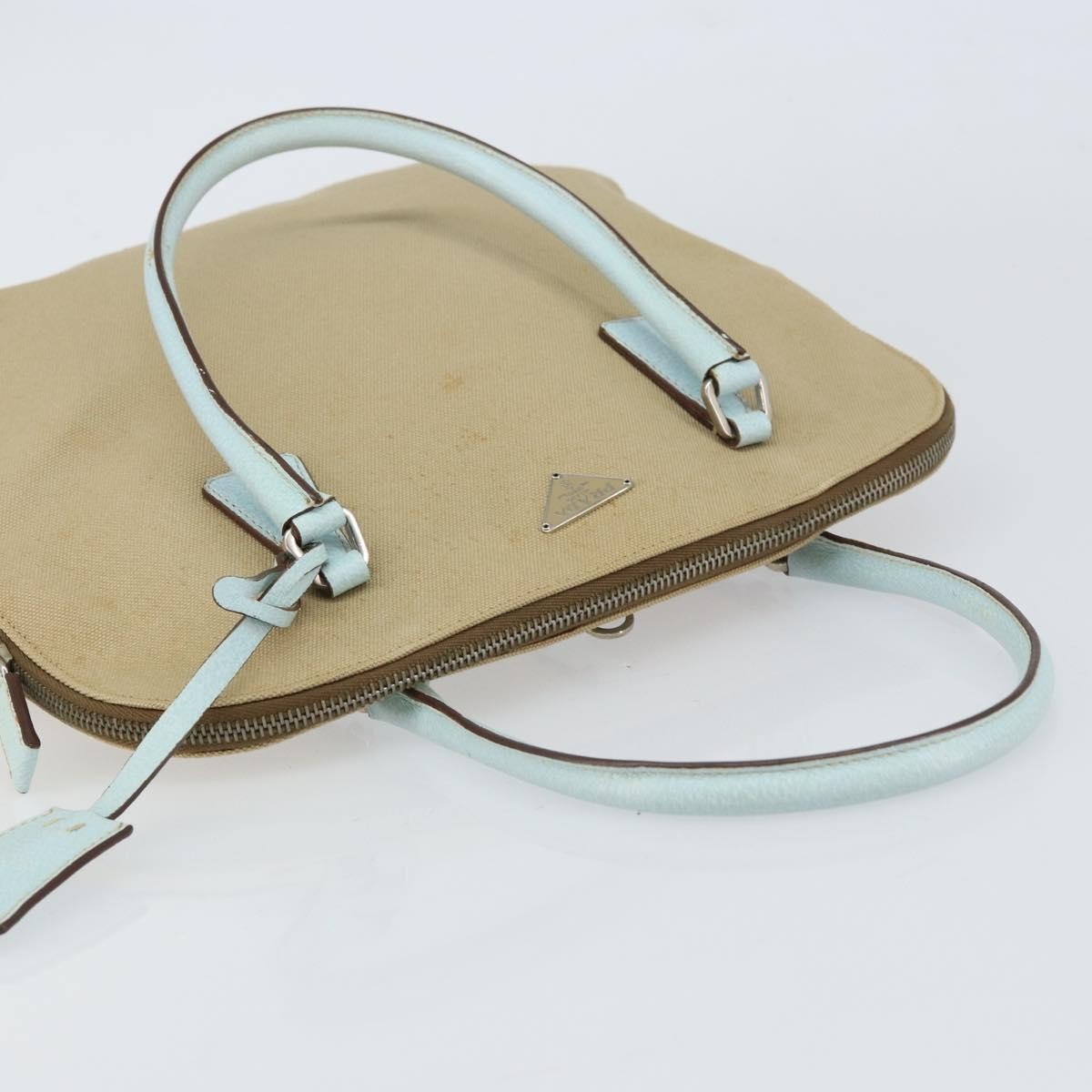 Prada Vintage Handbag Canvas, BEIGE, CANVAS, Handbag