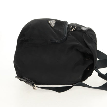 Prada Front Pocket Buckle Backpack Nylon, BLACK, NYLON, Backpack
